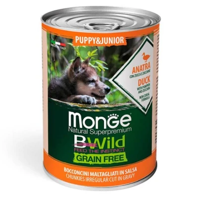 купити Monge Dog Bwild Grain Free Puppy & Junior беззерновий для цуценят і юніорів (качка, гарбуз і цукіні) в Одеси