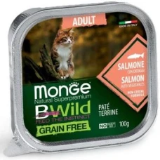 Monge Cat Wet Bwild Grain Free Adult  лосось з овочами,  100г