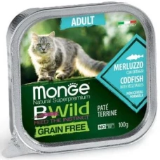 Monge Bwild Wet Cat Grain Free Adult зі смаком тріски та овочів, 100г                                  