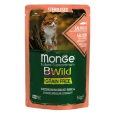 Monge Bwild Cat Wet Grain Free Sterilised Беззерновий лосось із креветками та овочами