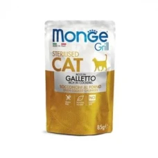 Monge Cat GRILL Sterilised - м'ясні шматочки в желе, півень, 85 г