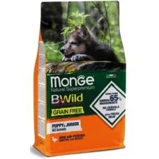 Monge Bwild Dog  Grain Free Puppy & Junior цуценят всіх порід, зі смаком качки                                     