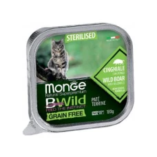 Monge BWild Grain Free Cat Adult Sterilised c м'ясом кабана і овочами паштет, 100г