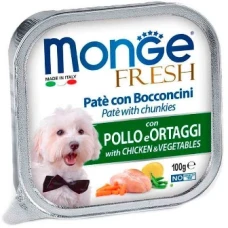 Monge Dog Fresh з куркою та овочами для собак шматочки в паштеті