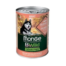 Monge BWild Grain Free Wet Salmon Adult - Консервований корм з лосося, з гарбузом та кабачками для собак усіх порід (шматочки в соусі)