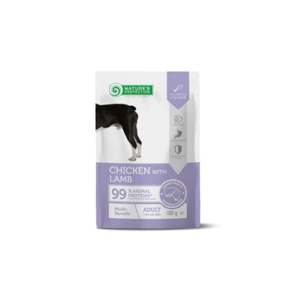 купити Nature’s Protection Multi-benefit, Chicken with Lamb Повнораціонний вологий корм для дорослих собак із куркою та ягнятиною мульті-користь в Одеси