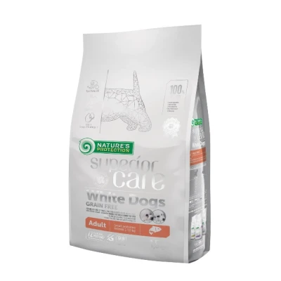 купити Nature's Protection Superior Care White dogs Grain Free Salmon Adult Small and Mini Breeds Сухий беззерновий корм для дорослих собак малих порід з лососем в Одеси