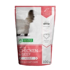 Nature's Protection Skin & Сoat care with Chicken and Beef Вологий корм для дорослих котів для підтримки здоров'я шкіри та шерсті з куркою та яловичиною