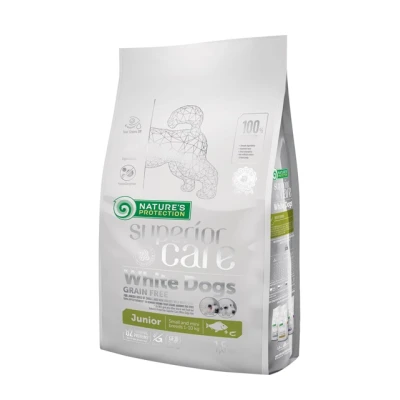 купити Nature's Protection Superior Care White Dogs Grain Free Junior Small and Mini Breeds Сухий беззерновий корм для юніорів малих порід з білою рибою в Одеси