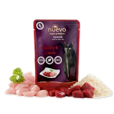 NUEVO SENIOR POULTRY & LAMB POUCH вологий корм для котів похилого віку, птиця та баранина (пауч)