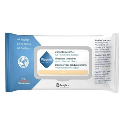 купити Plaqtiv+ Dental Wipes Стоматологічні серветки для собак та котів, 64 шт в Одеси