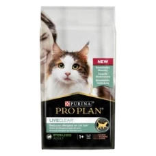 Pro Plan LiveClear Sterilised Salmon сухий корм для зменшення алергенів на шерсті котів, лосось