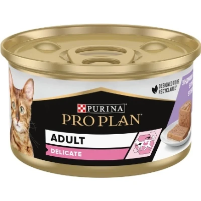 купити PRO PLAN Delicate для котів з чутливим травленням, паштет з індичкою, ж/б, 85г в Одеси