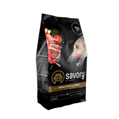купити Savory для собак усіх порід зі свіжим м’ясом качки та кроликом сухий корм в Одеси