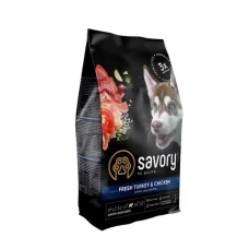 Savory для цуценят великих порід зі свіжим м’ясом індички та курки сухий корм