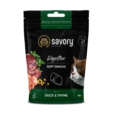 Savory м'які ласощі покращення травлення котів, качка з чебрецем