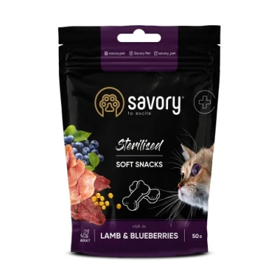 купить Savory мягкое лакомство для здоровья стерилизованных кошек, ягненок с черникой в Одессы