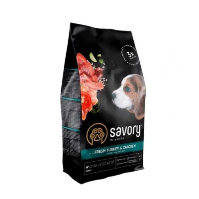 купить Savory для щенков со свежим мясом индейки и курицей сухой корм в Одессы