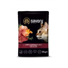 Savory вологий корм для кошенят, ягня з гарбузом у желе