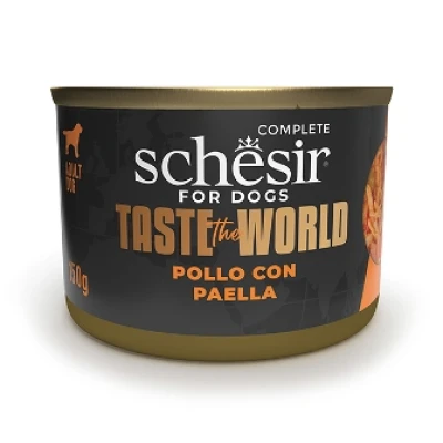 купить Schesir Taste the World Chicken With Paella ШЕЗИР КУРИЦА С ПАЭЛЬЕЙ в бульоне для собак, банка в Одессы