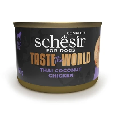 купить Schesir Taste the World Chicken Thai Coconut ШЕЗИР КУРИЦА ПО-ТАЙСКИ в бульоне для собак, банка в Одессы