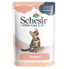Schesir Kitten Care Chicken ШЕЗІР ФІЛЕ КУРКИ в желе для кошенят, пауч