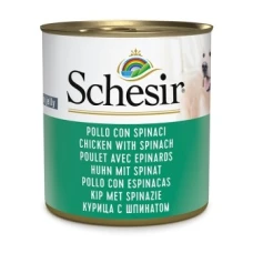 Schesir Chicken With Spinach ШЕЗІР КУРКА ЗІ ШПИНАТОМ в желе для собак, банка