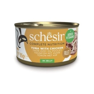 купить Schesir Tuna with Chicken ШЕЗИР ТУНЕЦ С КУРИНЫМ ФИЛЕ в желе для кошек, банка в Одессы