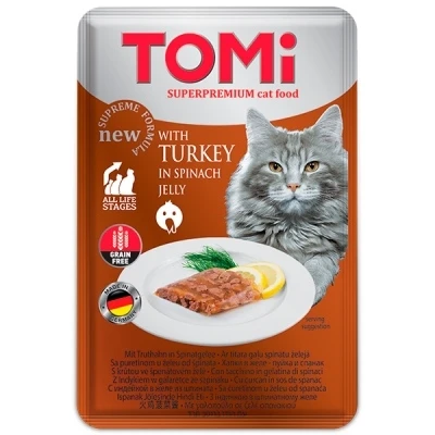 купити TOMi Turkey In Spinach Jelly ТОМІ ІНДИЧКА В ШПИНАТНОМУ ЖЕЛЕ консерви для котів в Одеси