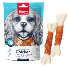 Wanpy Chicken Jerky & Calcium Bone Twists Ванпі кістка з в'яленою куркою і кальцієм ласощі для собак