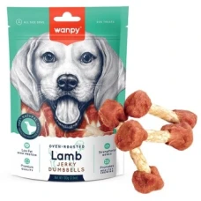Wanpy Lamb Jerky Dumbell ВАНПИ ВЯЛЕНОЕ ЯГНЕНЯЧЬЕ КОСТЬ-ГАНТЕЛЯ лакомство для собак