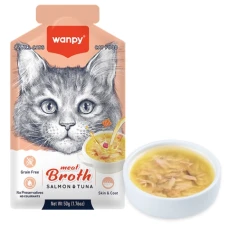 Wanpy Meat Broths Salmon&Tuna ВАНПІ СУП З ЛОСОСЕМ І ТУНЦЕМ беззерновий рідкий корм для котів