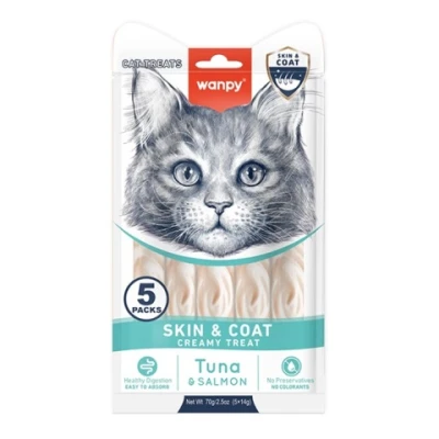 купить Wanpy Functional Creamy Lickable Treat Skin&Coat ВАНПИ КОЖА И ШЕРСТЬ функциональное жидкое лакомство для кошек в Одессы