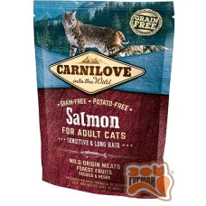 Carnilove Cat Salmon Sensitive & LongHair з лососем для дорослих котів із чутливим травленням