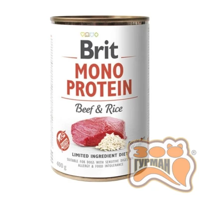 купить Brit Mono Protein Dog k с говядиной и темным рисом 400 гр в Одессы