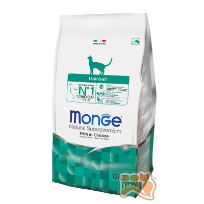 купить Monge CAT Hairball сухой корм для выведения шерсти у кошек с курицей и рисом в Одессы
