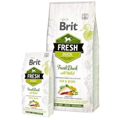 купить Brit Fresh (Брит Фрэш) Adult Duck/Millet Active Run and Work - беззерновой корм для активных собак всех пород (утка/пшено) в Одессы